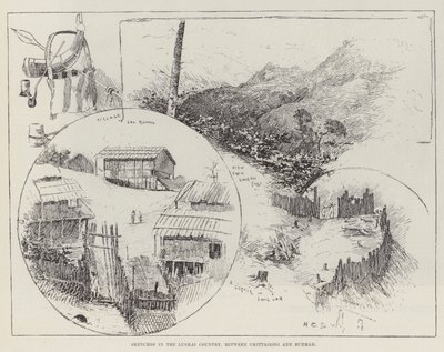 チッタゴンとビルマの間のルシャイ地方のスケッチ 作： Henry Charles Seppings Wright